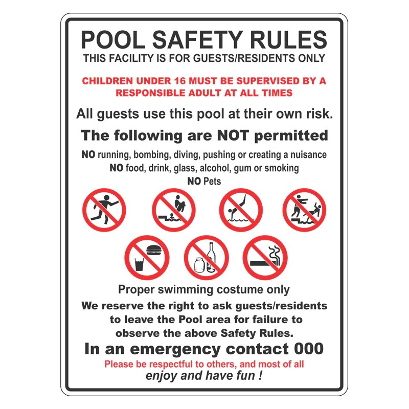 Swimming rules pool signs regulations sign pools board ideas safety kids creative swim school water backyard design lessons choose